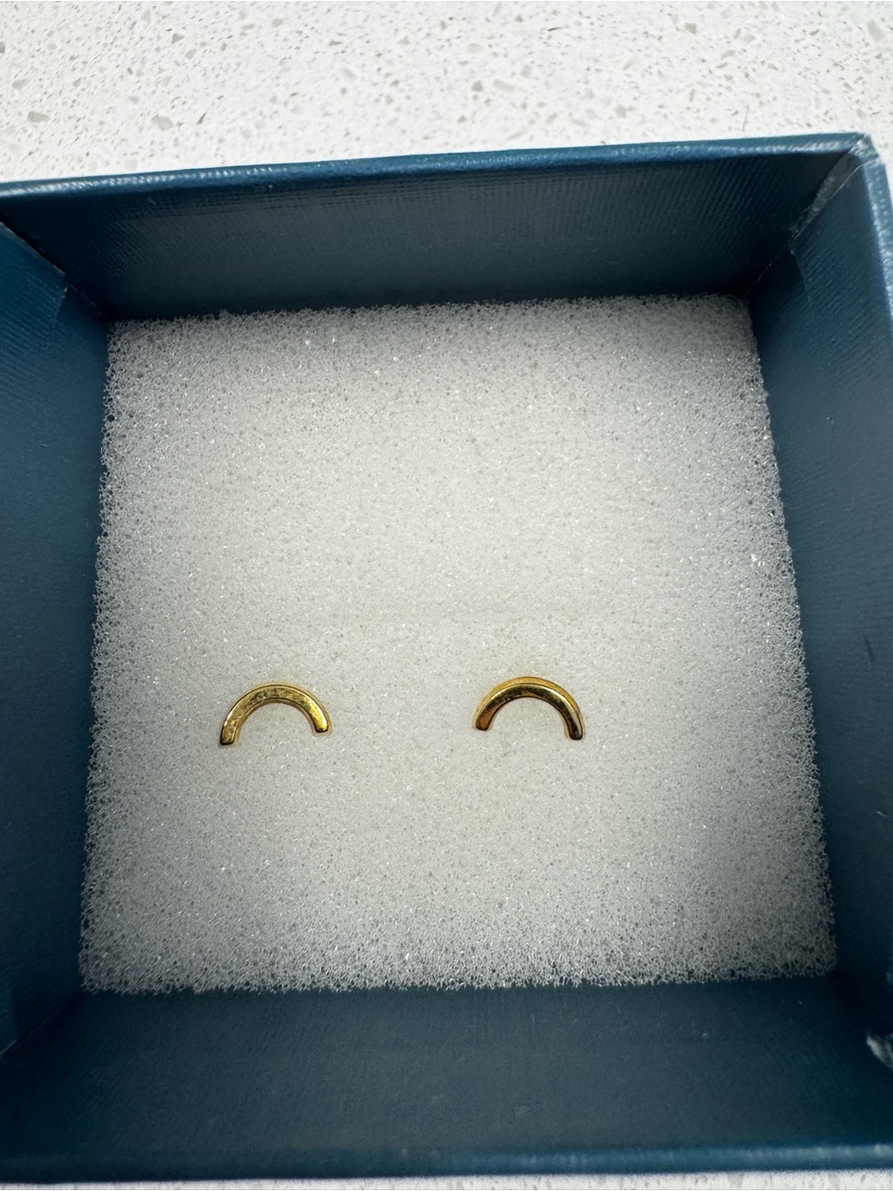 Solid gold Gold Crescent Minimalist Stud Earrings